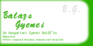 balazs gyenei business card